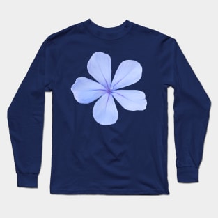 Pale Blue Floral with BACK PRINT Long Sleeve T-Shirt